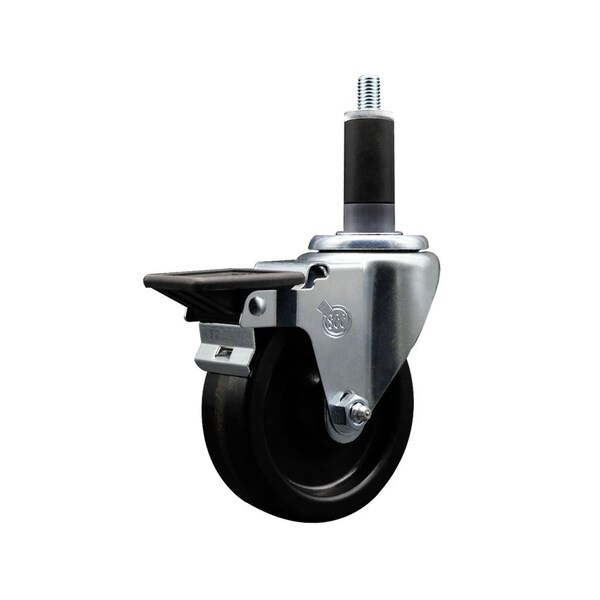 4'' Phenolic Swivel 1-1/8'' Expanding Stem Caster with Brake